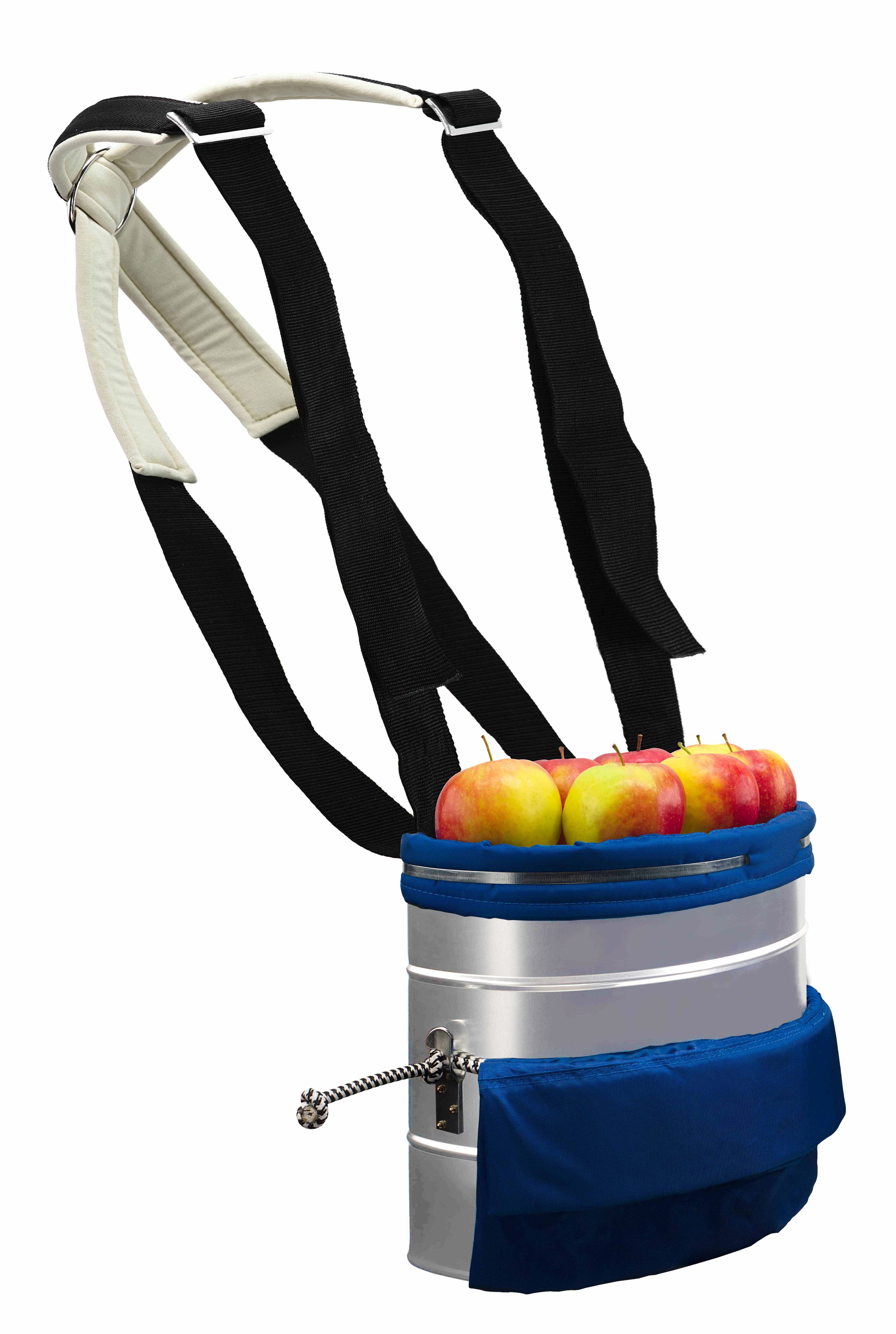 Apfelpflückkorb klein aus Aluminium mit Comfortgurt