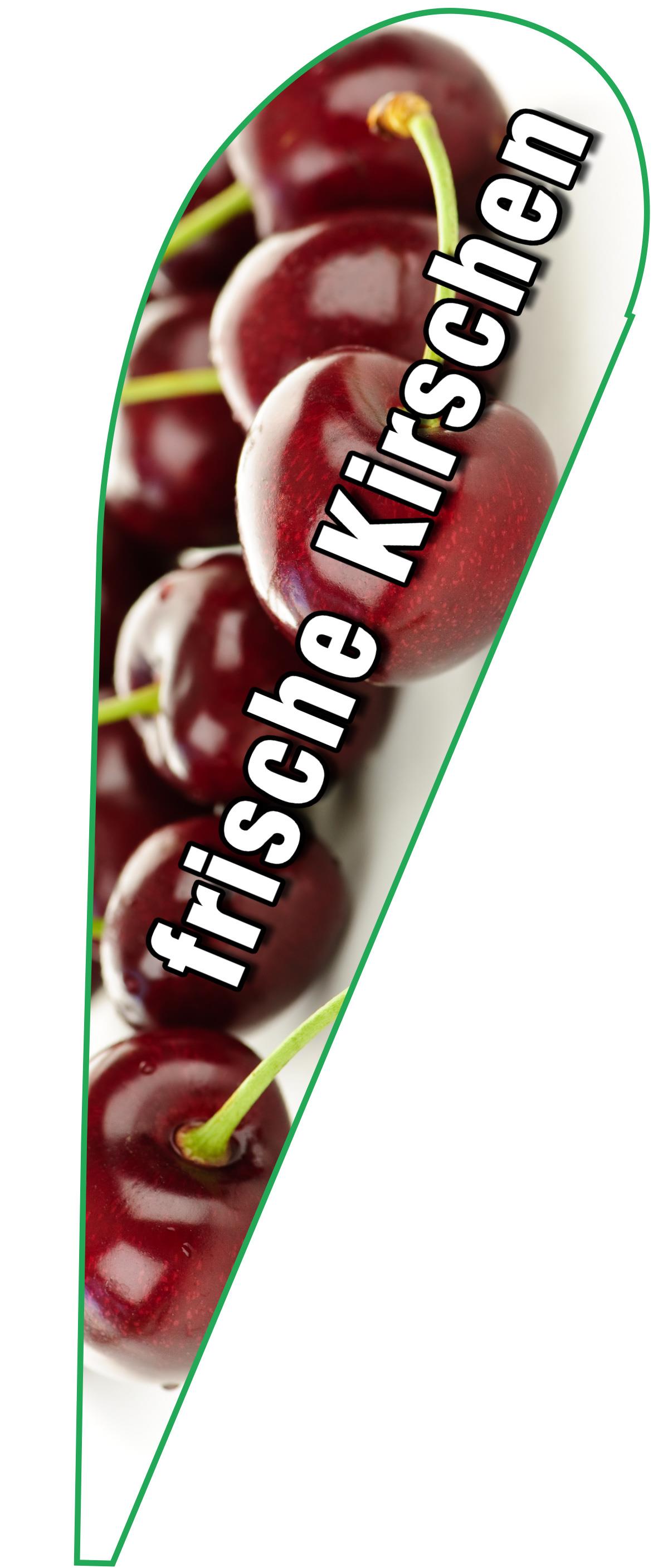 Tropfenbanner Kirschen (mit Gestänge)