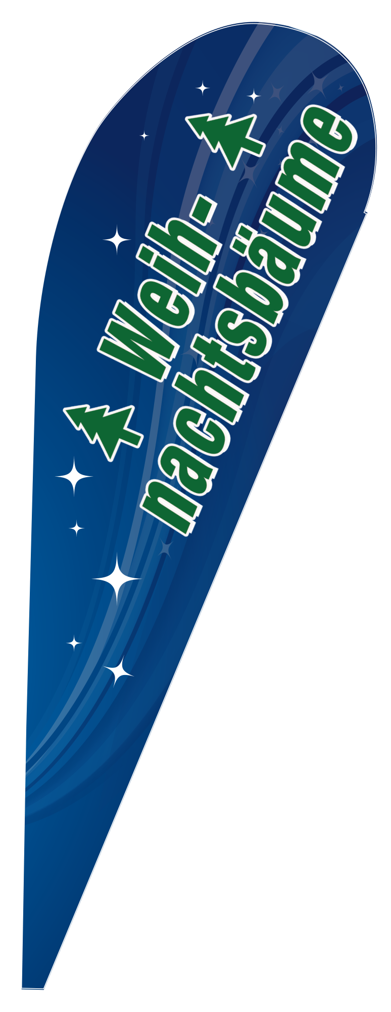 Tropfenbanner Weihnachtsbäume II (mit Gestänge)