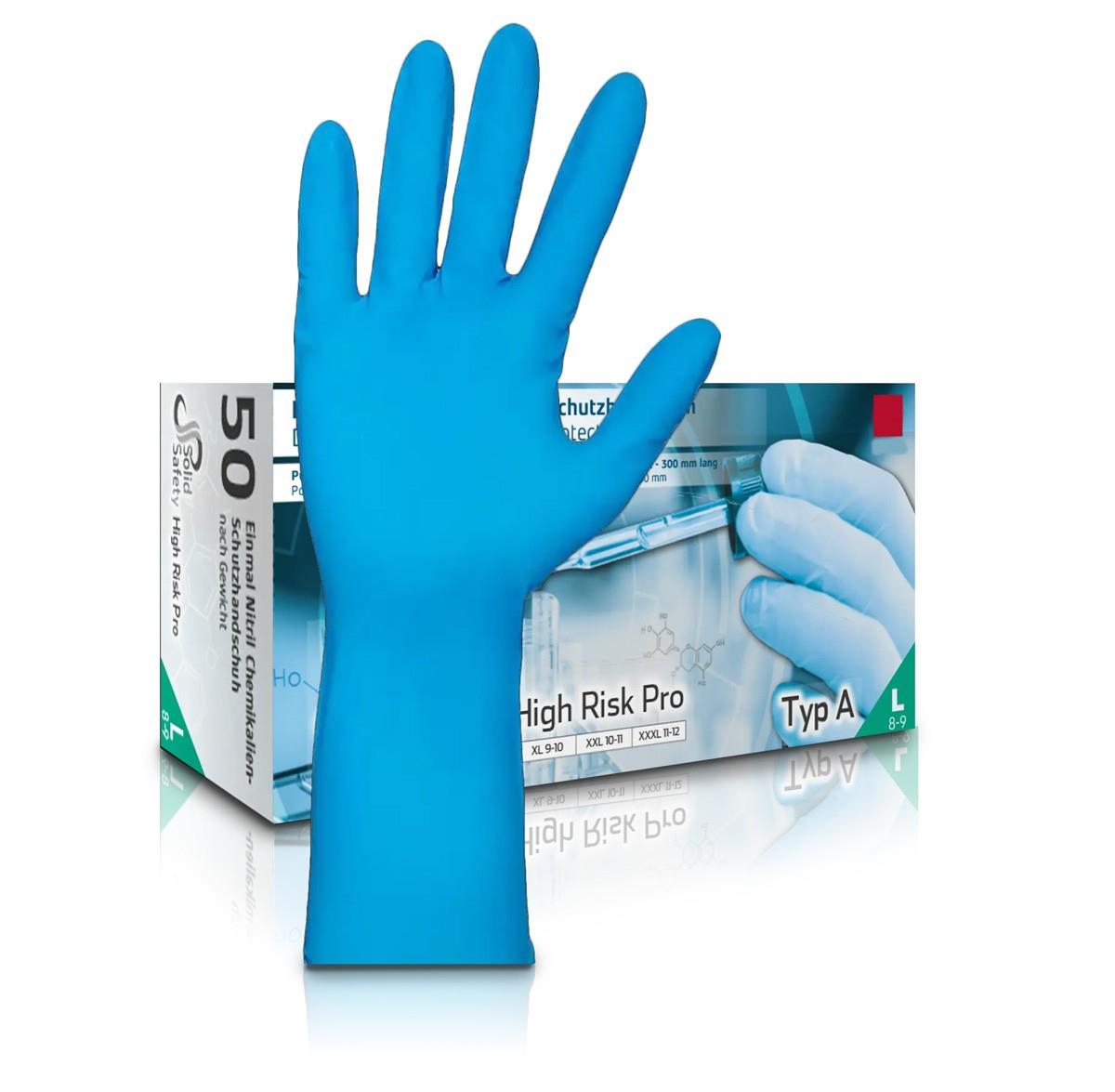 High Risk Nitril-Einweghandschuhe ungepudert, blau Gr. M