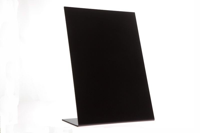 L-Aufsteller 3 mm Kunststoff DIN A6 hoch  - schwarz