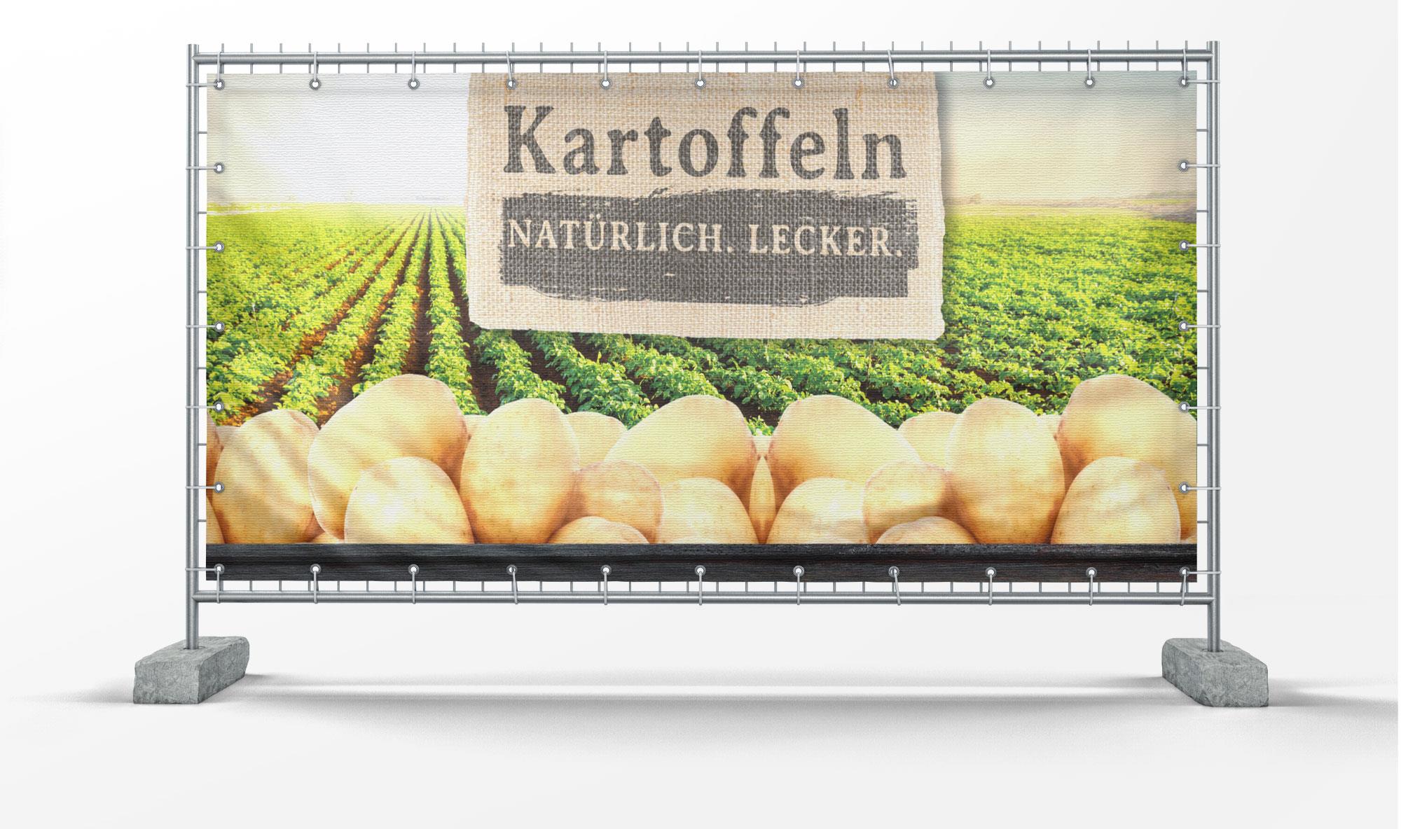 Bauzaun-Banner XXL Kartoffeln Mesh