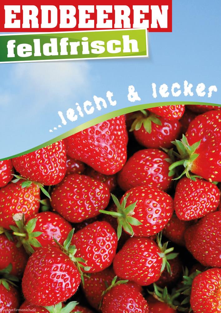 Plakat DIN A1"Erdbeeren feldfrisch leicht & lecker"