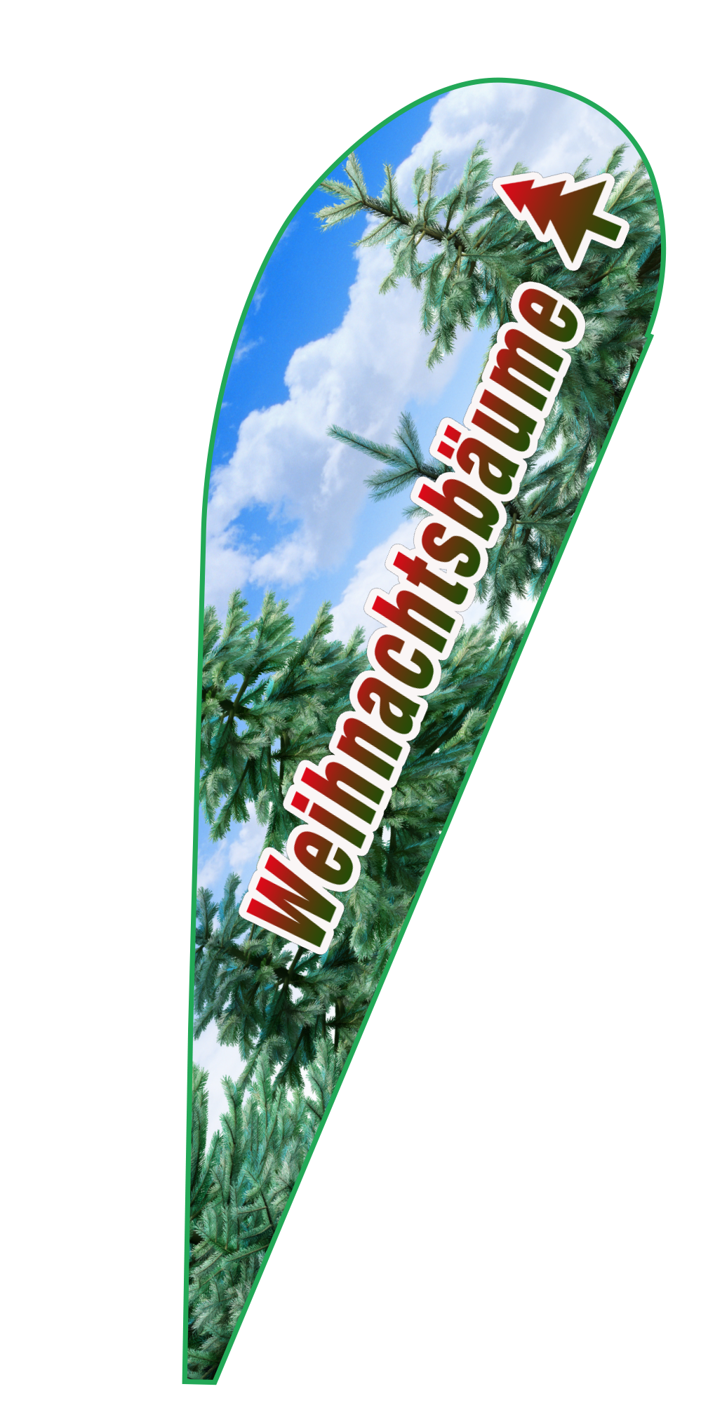 Tropfenbanner Weihnachtsbäume (mit Bodenplatte)
