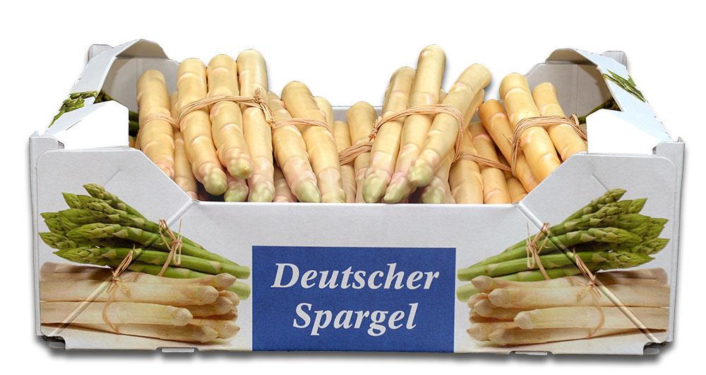 Spargelkarton 5 kg für langen Spargel, gefaltet - neutral bedruckt