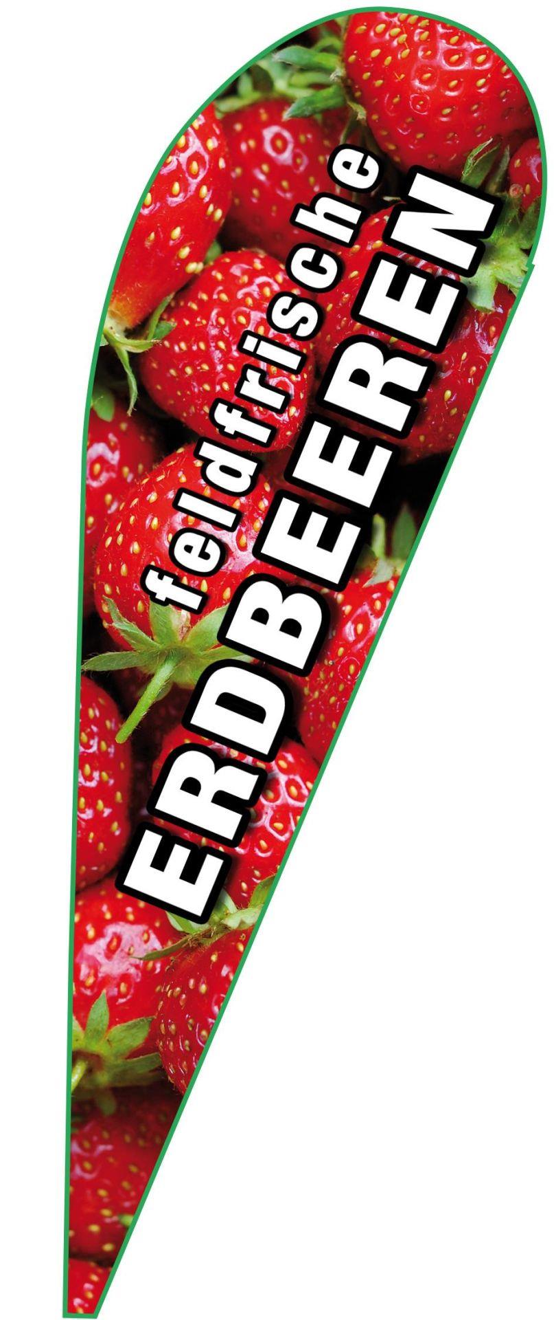 Tropfenbanner Erdbeeren (nur Tuch)