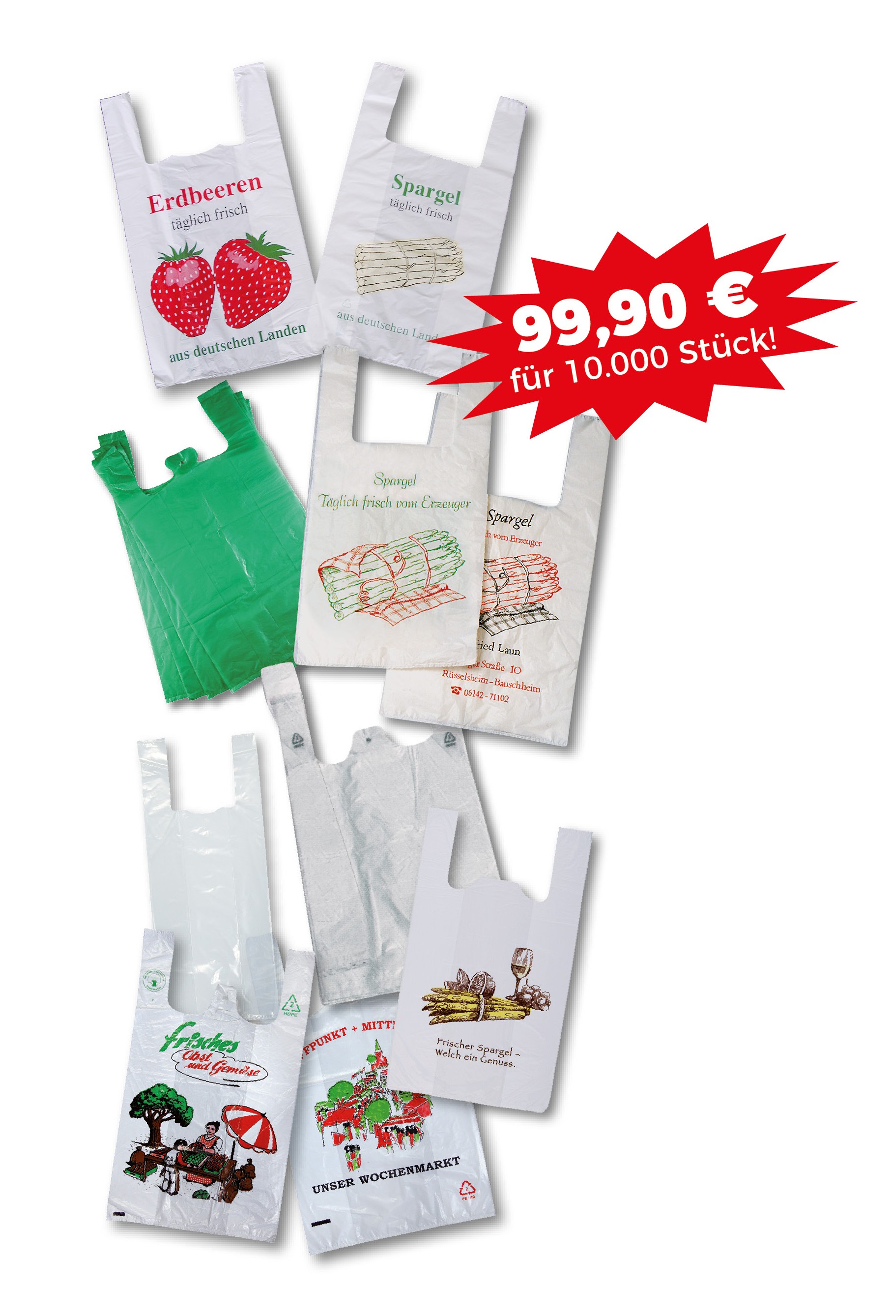 10.000er Vorteils-Pack: PE-Hemdchentragetaschen