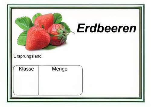 Preistafel laminiert A3 "Erdbeeren"