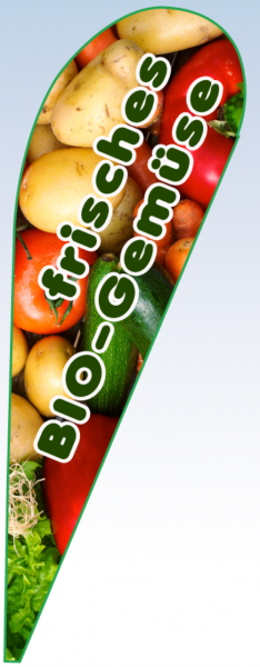 Tropfenbanner Bio Gemüse (nur Tuch)