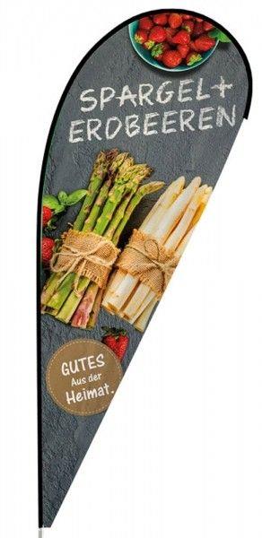 Tropfenbanner feldfrischer Spargel & Erdbeeren