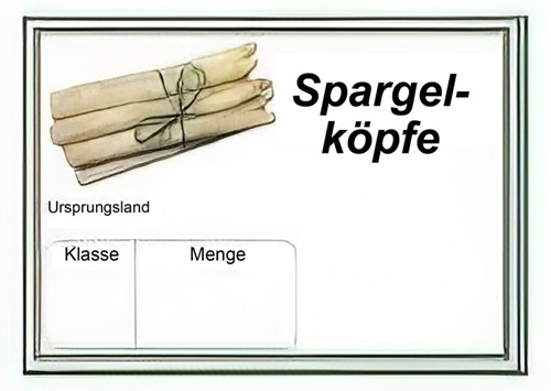 Preistafel laminiert A3 "Spargelköpfe"