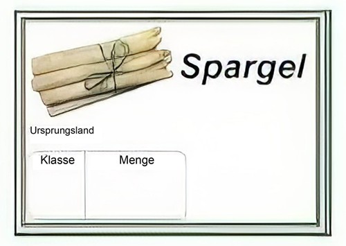 Preistafel laminiert A4 "Spargel"