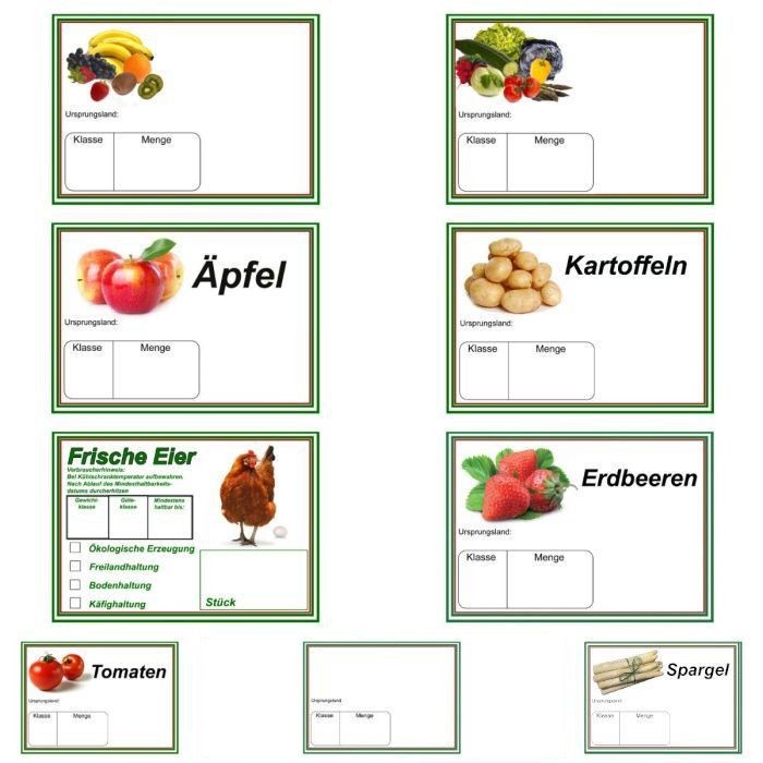 Preistafel laminiert A5 "Kirschen"