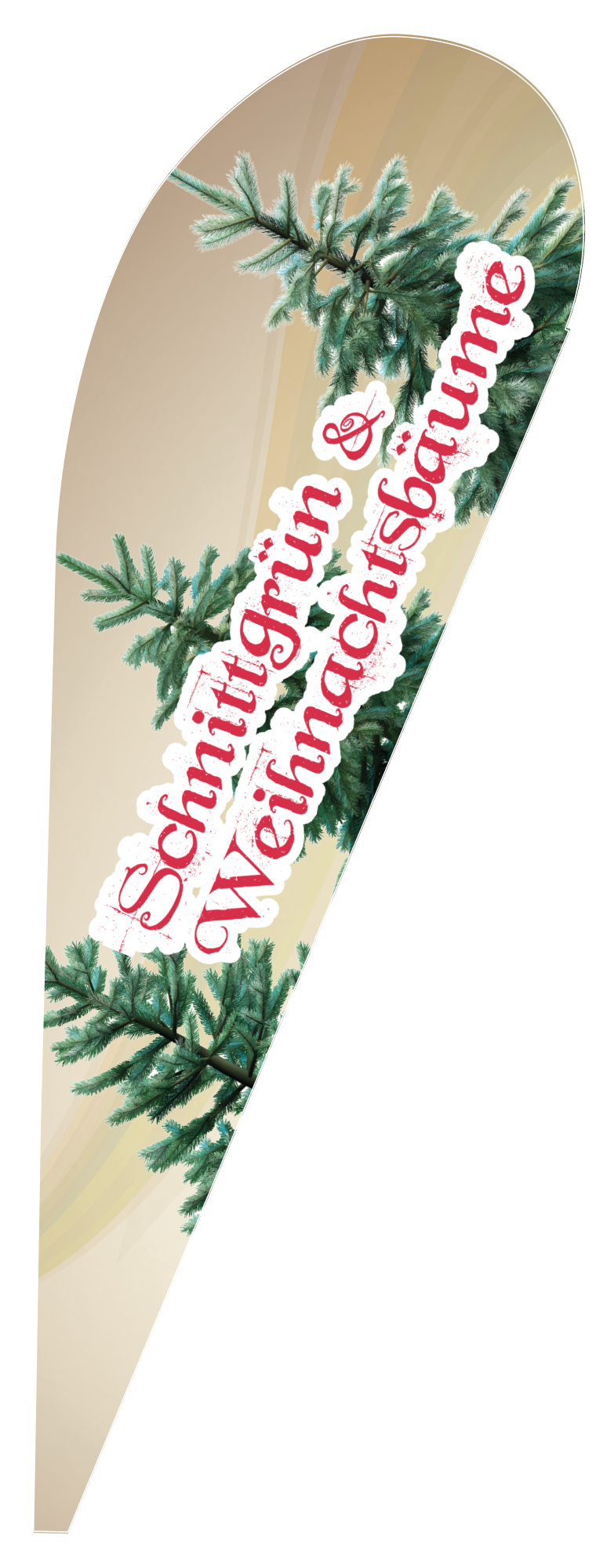 Tropfenbanner Weihnachtsbaum Schnittgrün (mit Bodenplatte)