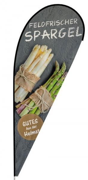 Tropfenbanner feldfrischer Spargel (mit Kreuzfuß)