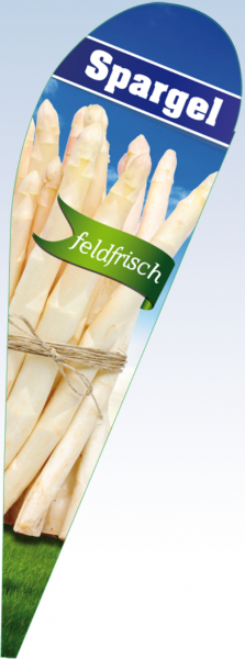 Tropfenbanner Spargel (weiß) feldfrisch (mit Gestänge)