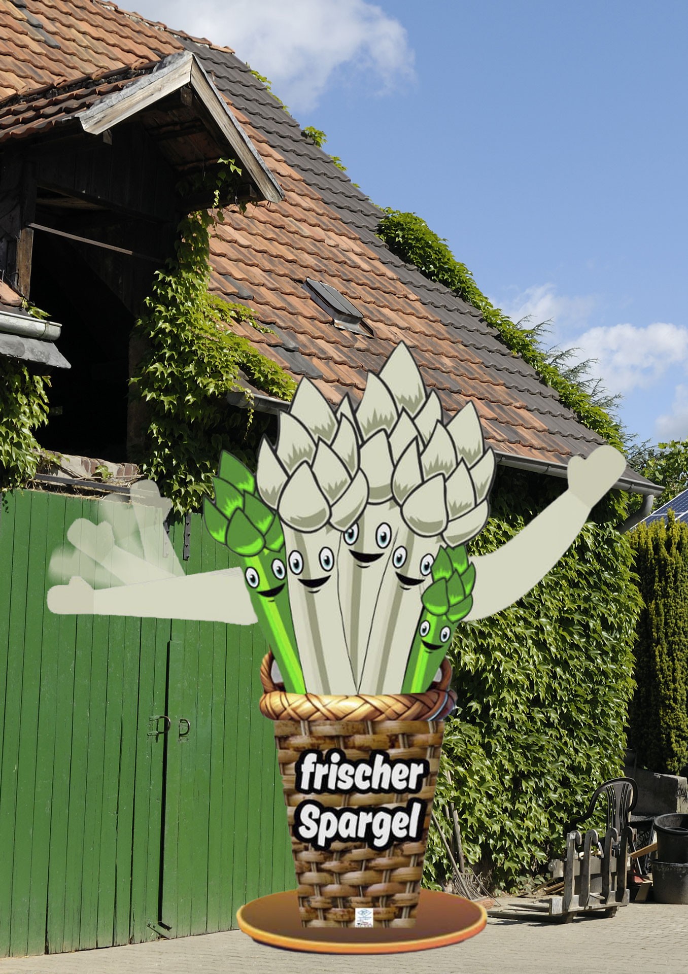 Winkendes Spargelmännchen