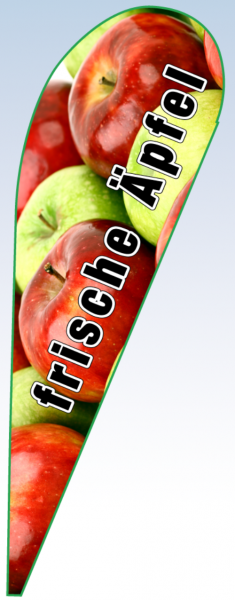 Tropfenbanner frische Äpfel (mit Kreuzfuß)