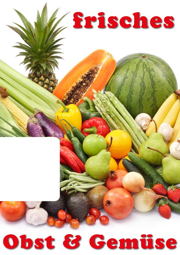 Plakat DIN A1"frisches Obst & Gemüse" laminiert